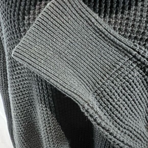 Michael Kors black cowl neck waffle knit sweater size medium - Picture 4 of 8